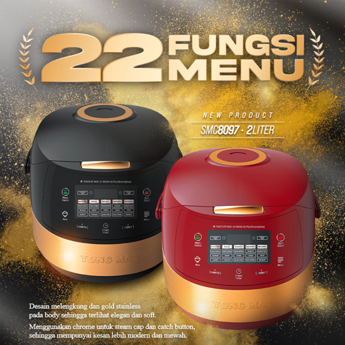 Yong Ma Digital Rice Cooker 2 Liter - SMC8097 | SMC 8097 Merah